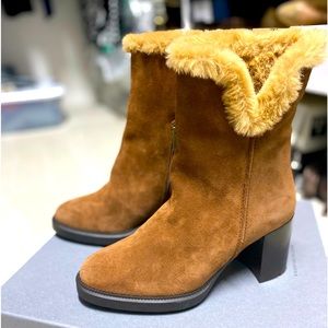 Aquatalia Ilisha Suede/Faux Fur chestnut